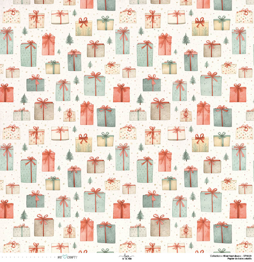 Set Papiers Scrapbooking - Hiver tout doux - Love in the Moon