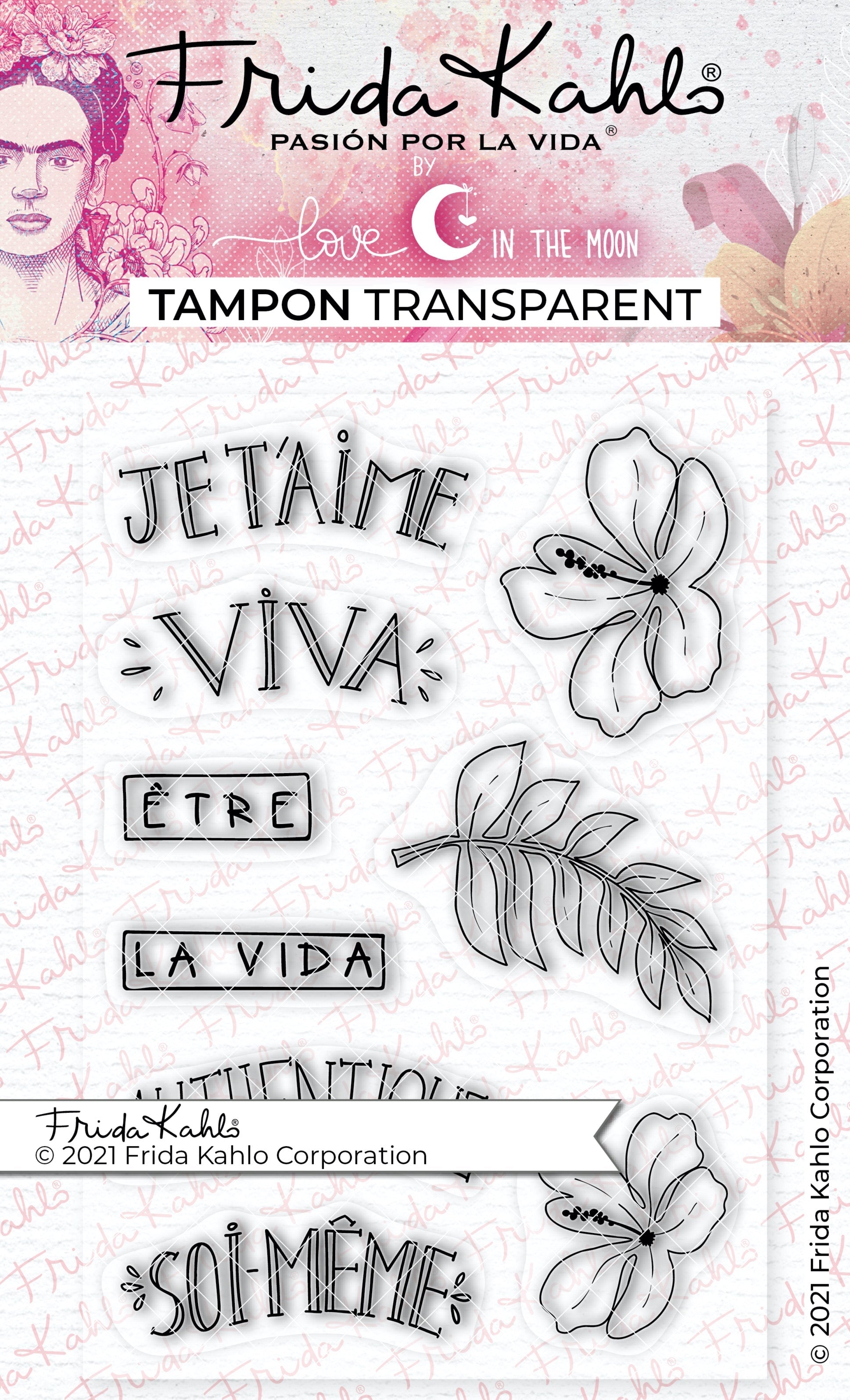 9 Tampons transparents "Viva la Vida" Frida Kahlo®