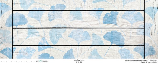 Set 12 papiers Woody Wood Flowers - 6 papiers 30,5x31,5 cm + 6 papiers 12x30,5cm
