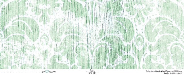 Set 12 papiers Woody Wood Flowers - 6 papiers 30,5x31,5 cm + 6 papiers 12x30,5cm