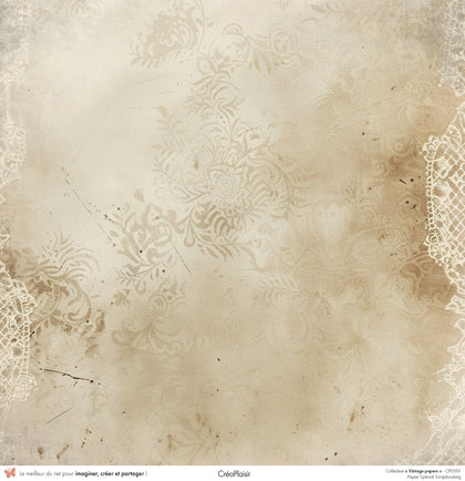 Set papiers Vintage Papers - 6 papiers 30,5x31,5 cm + 6 papiers 12x30,5cm