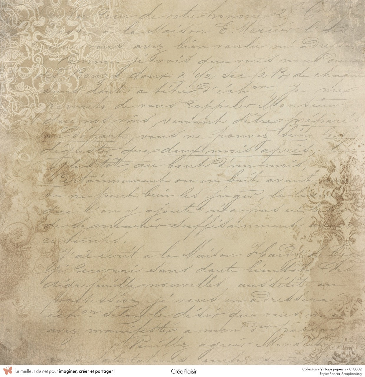 Set papiers Vintage Papers - 6 papiers 30,5x31,5 cm + 6 papiers 12x30,5cm