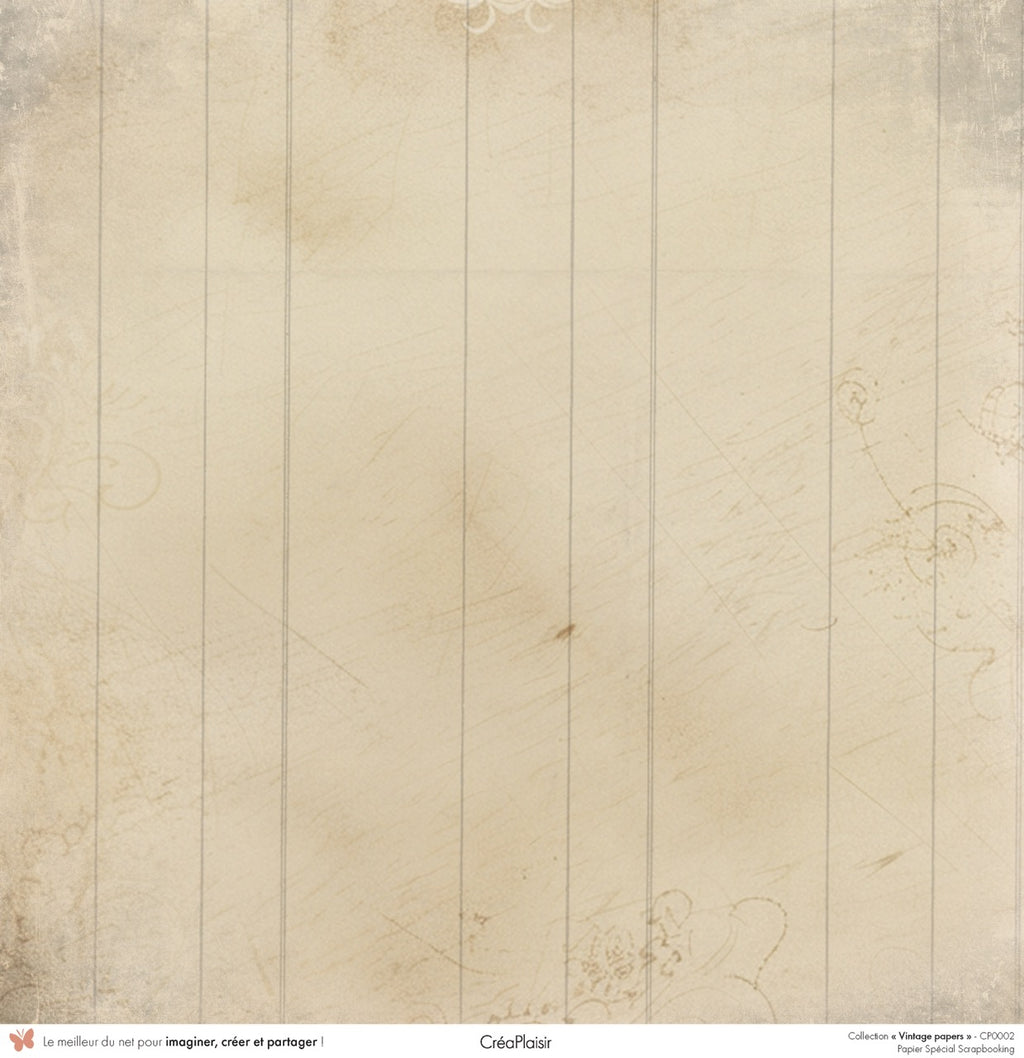 Set papiers Vintage Papers - 6 papiers 30,5x31,5 cm + 6 papiers 12x30,5cm