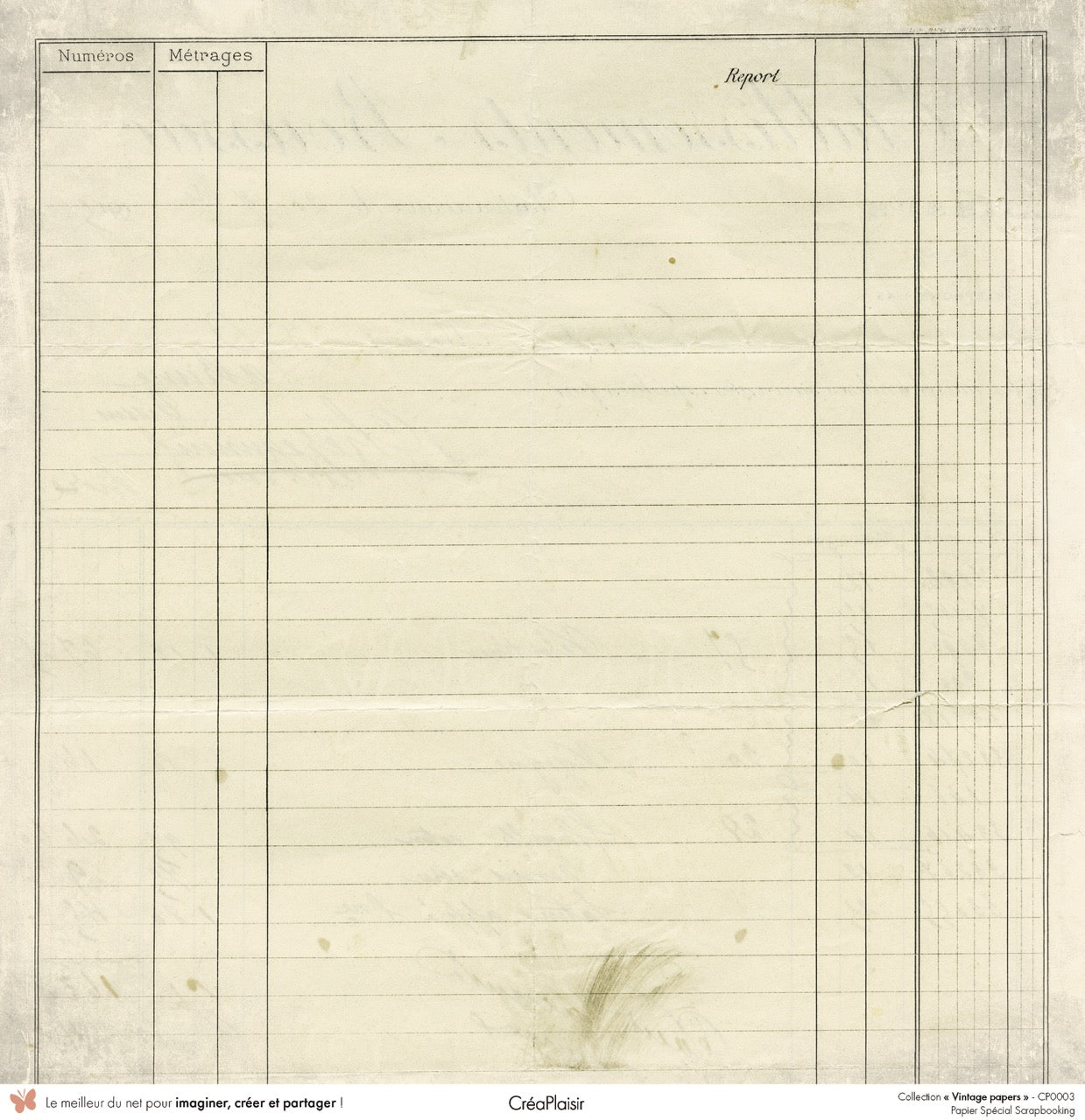 Set papiers Vintage Papers - 6 papiers 30,5x31,5 cm + 6 papiers 12x30,5cm