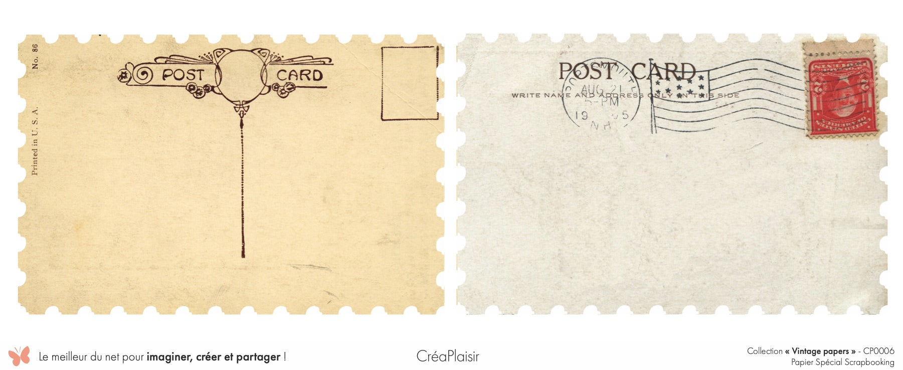 Set papiers Vintage Papers - 6 papiers 30,5x31,5 cm + 6 papiers 12x30,5cm