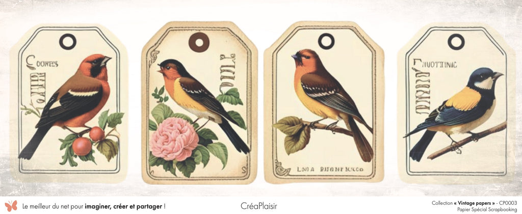 Set papiers Vintage Papers - 6 papiers 30,5x31,5 cm + 6 papiers 12x30,5cm