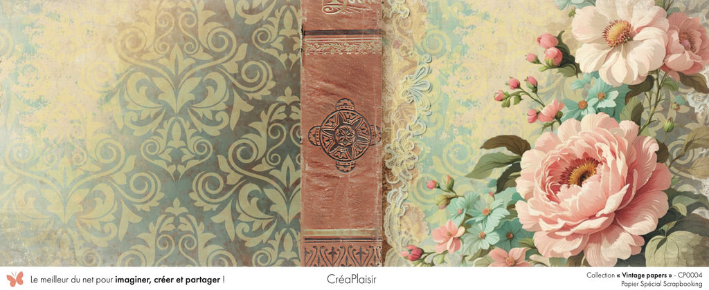 Set papiers Vintage Papers - 6 papiers 30,5x31,5 cm + 6 papiers 12x30,5cm