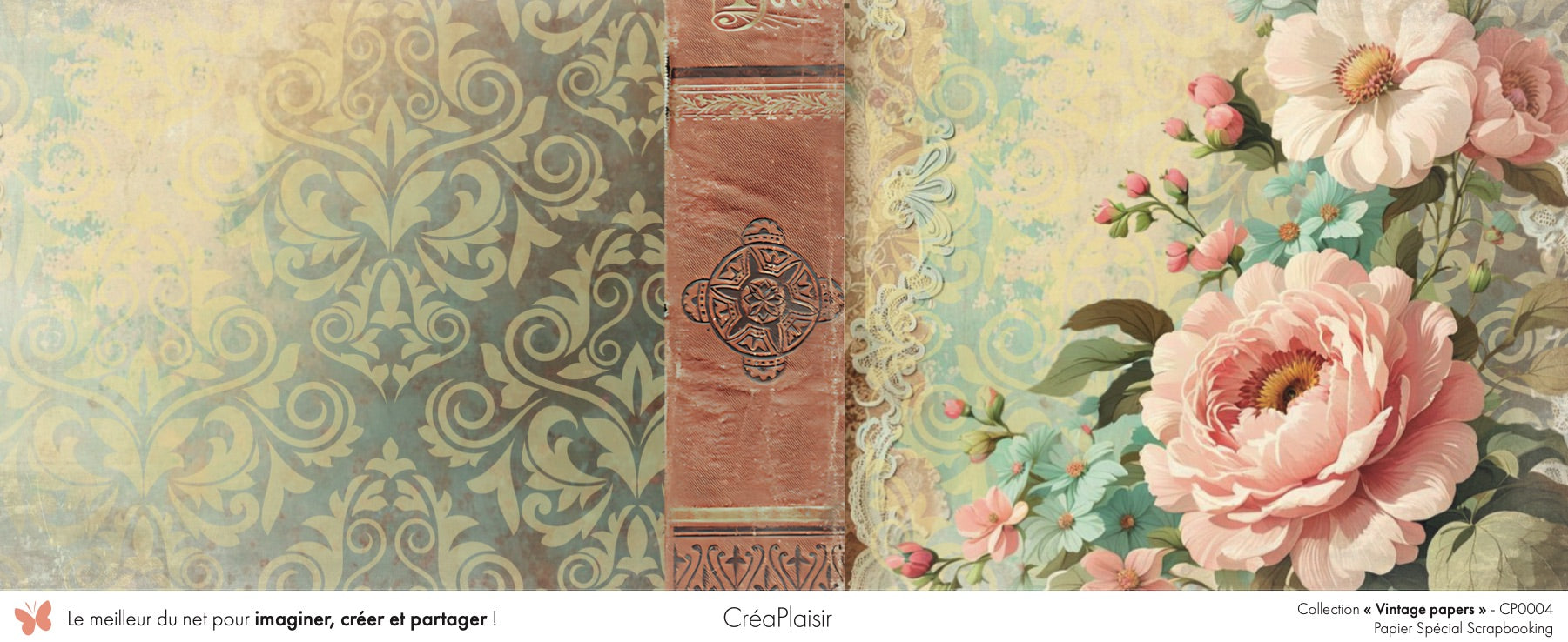 Set papiers Vintage Papers - 6 papiers 30,5x31,5 cm + 6 papiers 12x30,5cm