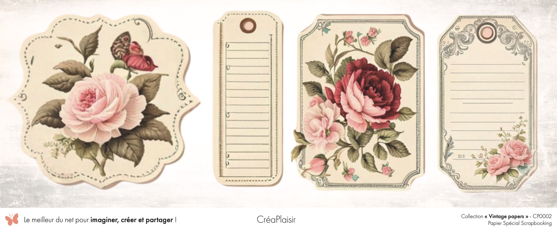 Set papiers Vintage Papers - 6 papiers 30,5x31,5 cm + 6 papiers 12x30,5cm