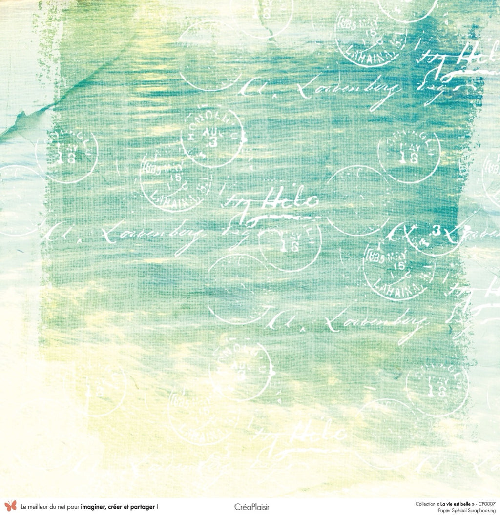 Set papiers La vie est belle - 6 papiers 30,5x31,5 cm + 6 papiers 12x30,5cm