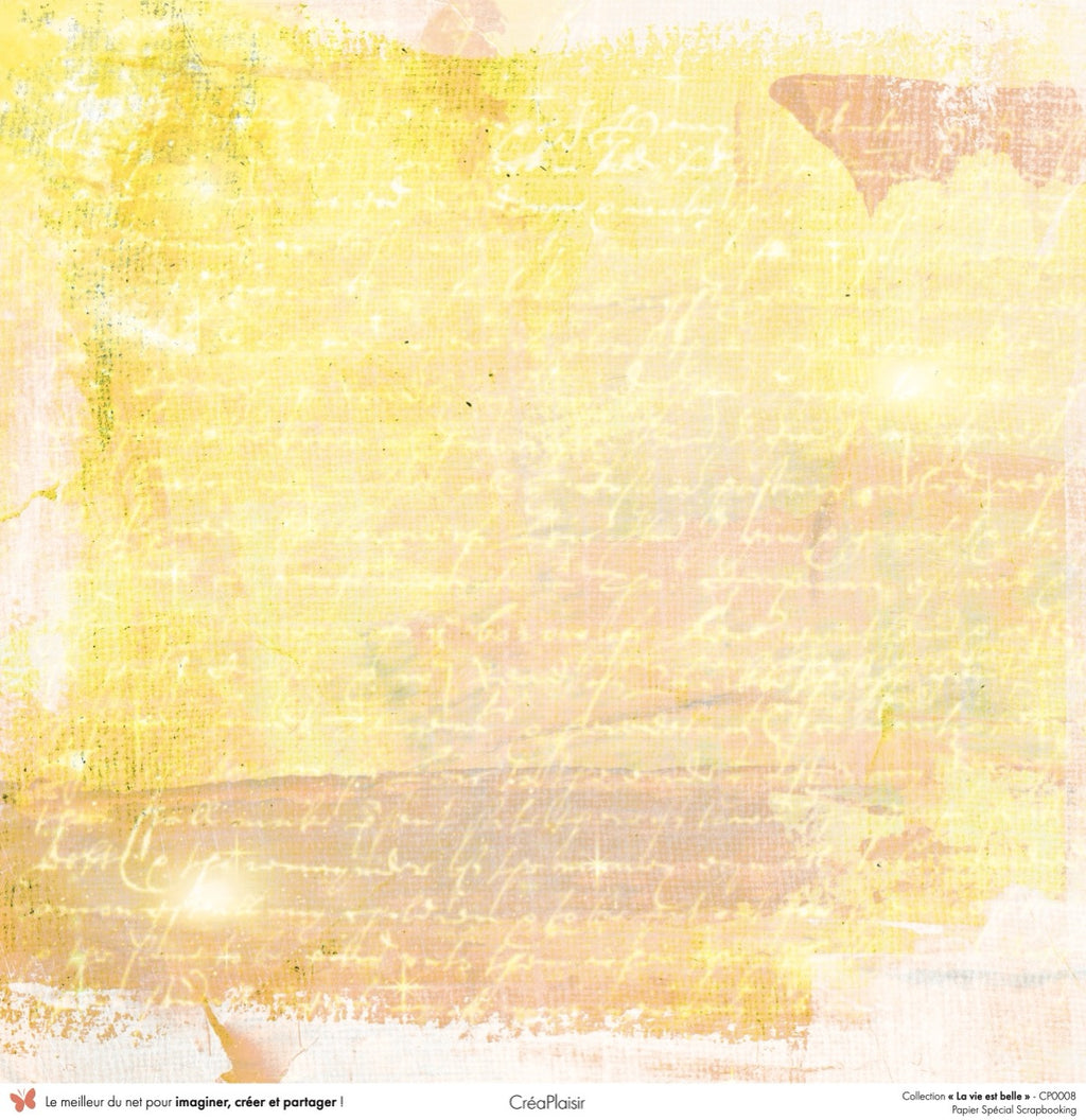 Set papiers La vie est belle - 6 papiers 30,5x31,5 cm + 6 papiers 12x30,5cm