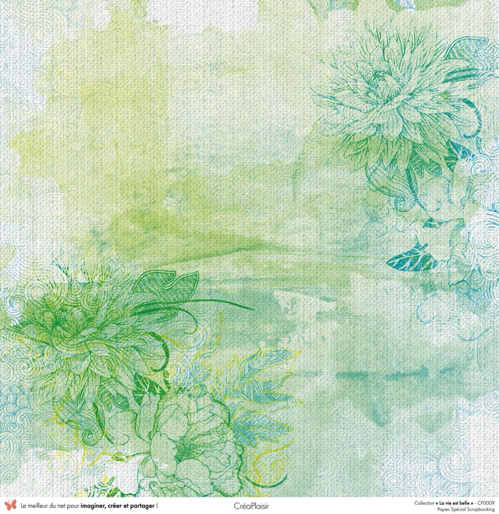 Set papiers La vie est belle - 6 papiers 30,5x31,5 cm + 6 papiers 12x30,5cm