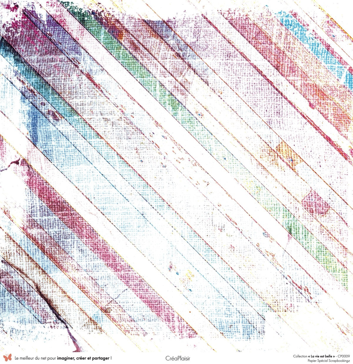 Set papiers La vie est belle - 6 papiers 30,5x31,5 cm + 6 papiers 12x30,5cm