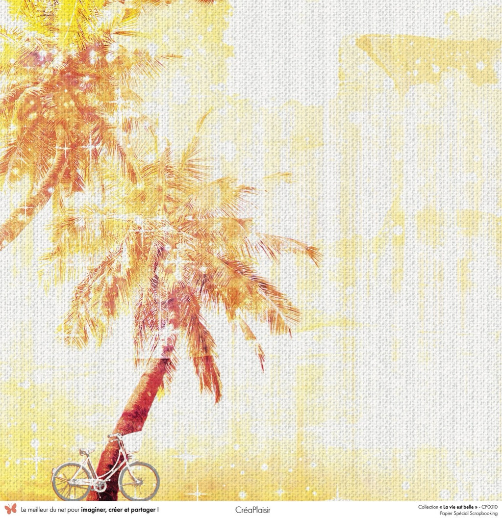 Set papiers La vie est belle - 6 papiers 30,5x31,5 cm + 6 papiers 12x30,5cm