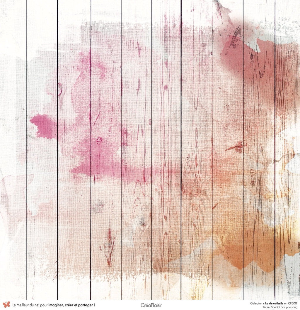 Set papiers La vie est belle - 6 papiers 30,5x31,5 cm + 6 papiers 12x30,5cm