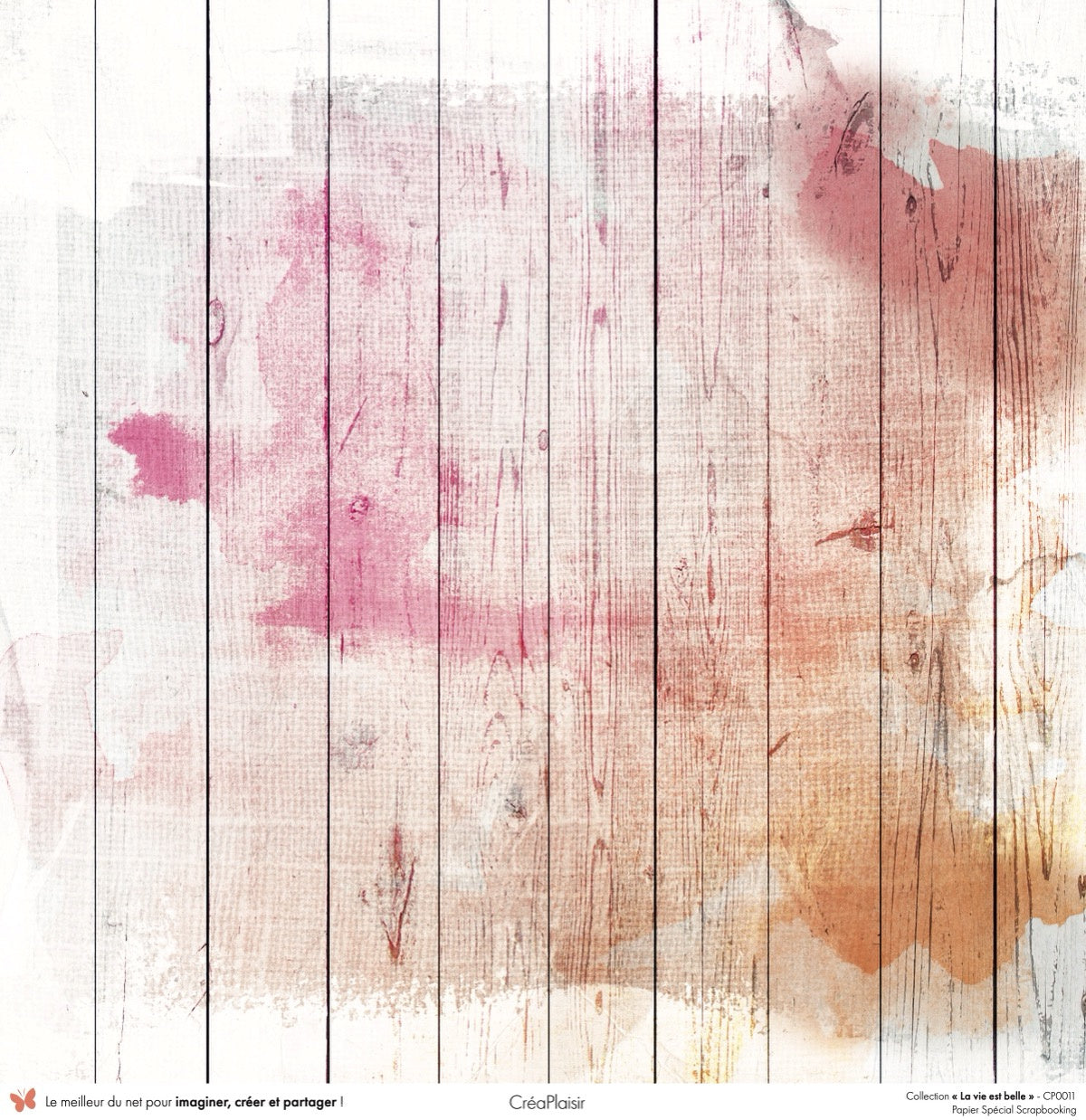 Set papiers La vie est belle - 6 papiers 30,5x31,5 cm + 6 papiers 12x30,5cm