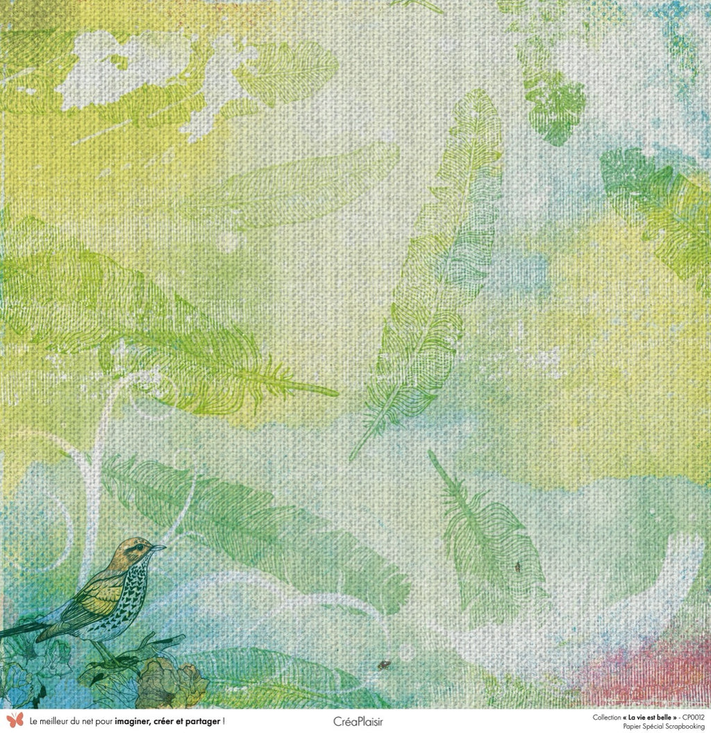 Set papiers La vie est belle - 6 papiers 30,5x31,5 cm + 6 papiers 12x30,5cm