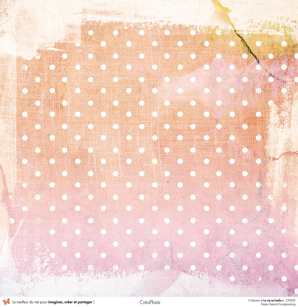 Set papiers La vie est belle - 6 papiers 30,5x31,5 cm + 6 papiers 12x30,5cm