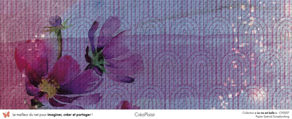 Set papiers La vie est belle - 6 papiers 30,5x31,5 cm + 6 papiers 12x30,5cm