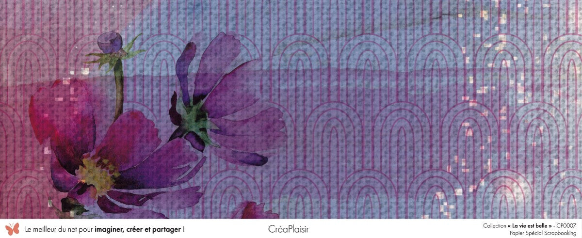 Set papiers La vie est belle - 6 papiers 30,5x31,5 cm + 6 papiers 12x30,5cm