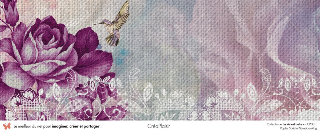 Set papiers La vie est belle - 6 papiers 30,5x31,5 cm + 6 papiers 12x30,5cm