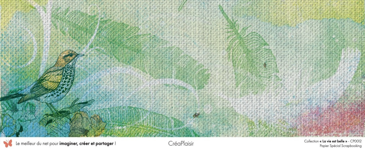 Set papiers La vie est belle - 6 papiers 30,5x31,5 cm + 6 papiers 12x30,5cm