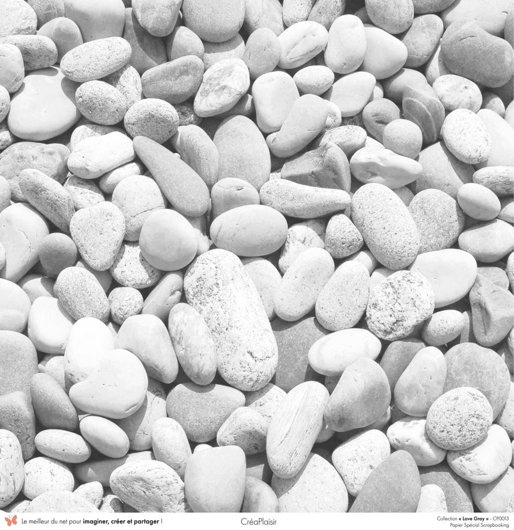 Set 12 papiers Love Gray - 6 papiers 30,5x31,5 cm + 6 papiers 12x30,5cm