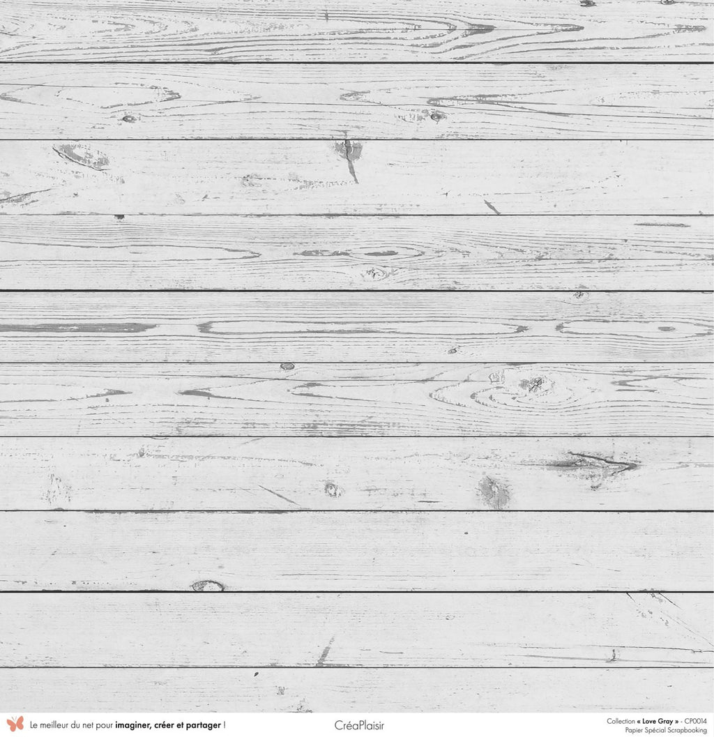 Set 12 papiers Love Gray - 6 papiers 30,5x31,5 cm + 6 papiers 12x30,5cm