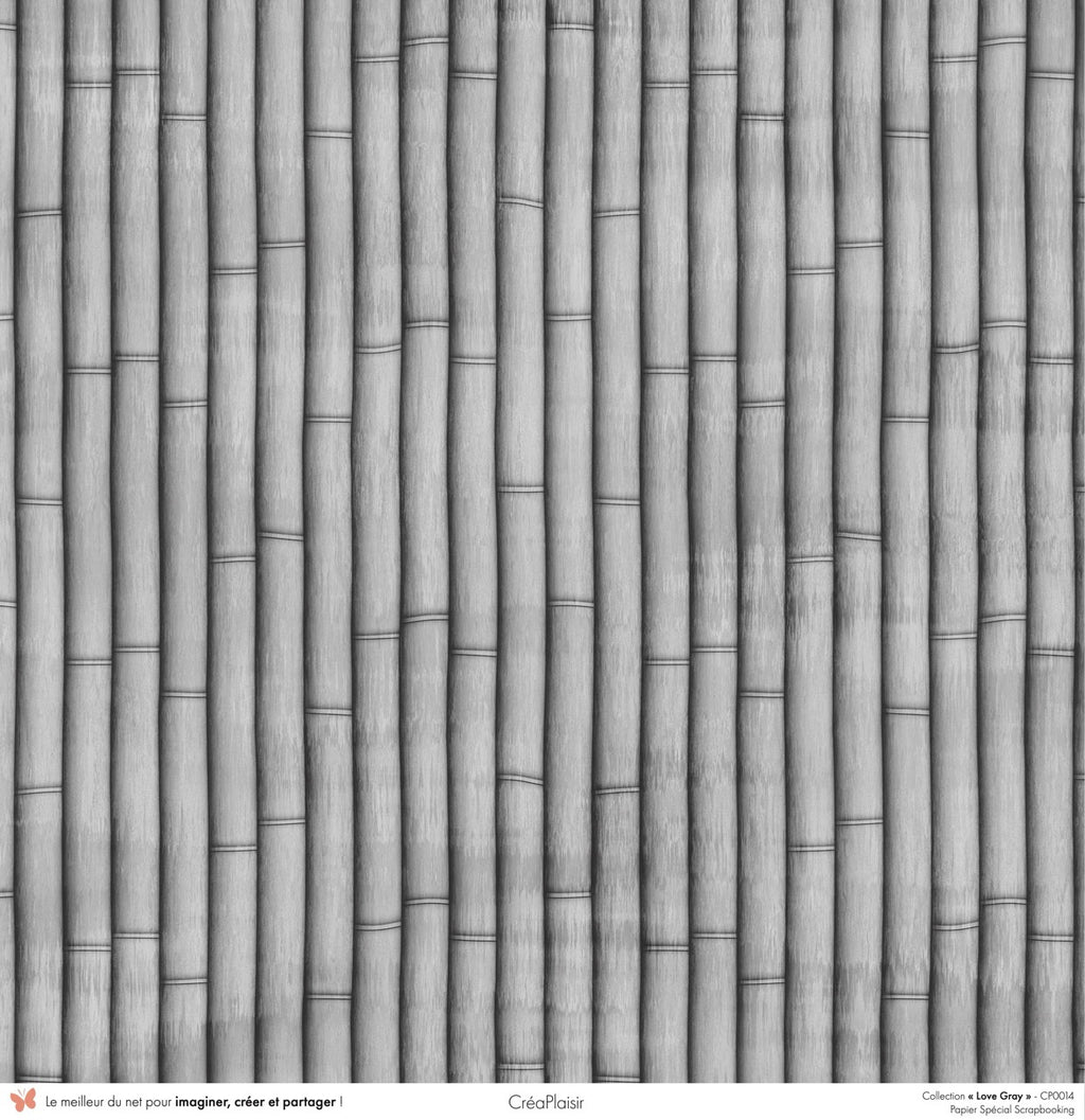 Set 12 papiers Love Gray - 6 papiers 30,5x31,5 cm + 6 papiers 12x30,5cm