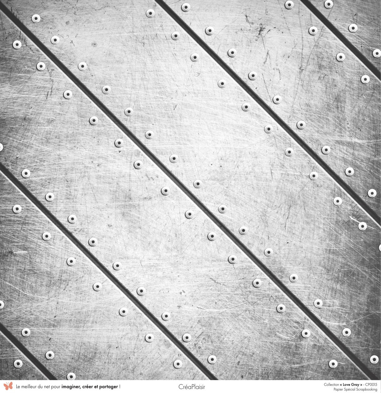 Set 12 papiers Love Gray - 6 papiers 30,5x31,5 cm + 6 papiers 12x30,5cm