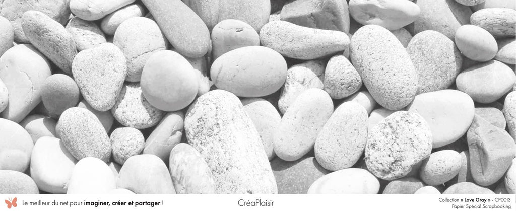 Set 12 papiers Love Gray - 6 papiers 30,5x31,5 cm + 6 papiers 12x30,5cm