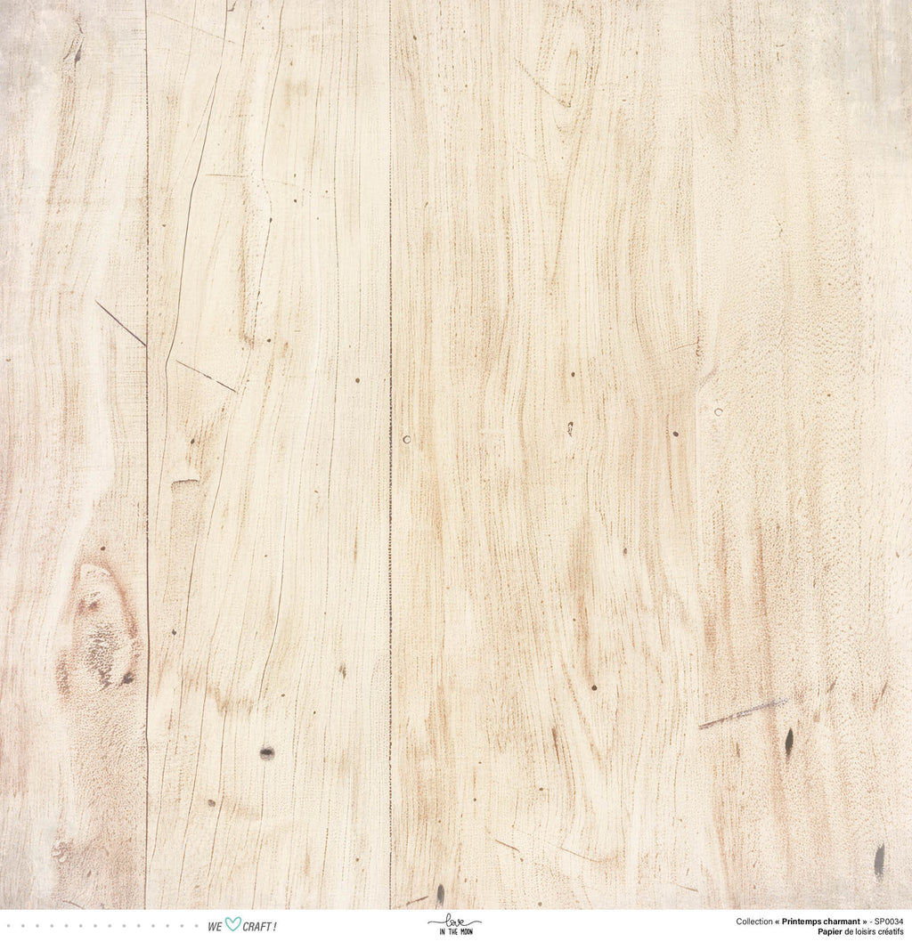 Set 12 Papiers Scrapbooking - Printemps Charmant - 6 papiers 30,5x31,5 cm + 6 papiers 12x30,5cm