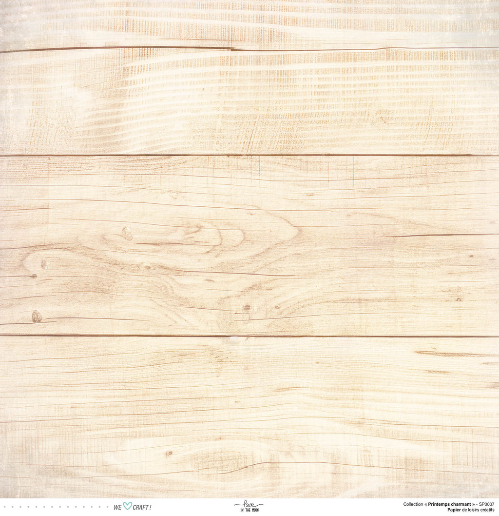 Set 12 Papiers Scrapbooking - Printemps Charmant - 6 papiers 30,5x31,5 cm + 6 papiers 12x30,5cm