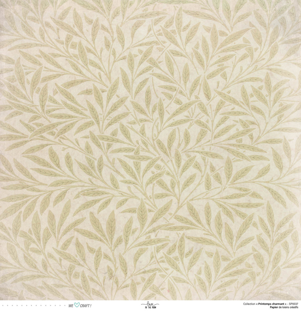 Set 12 Papiers Scrapbooking - Printemps Charmant - 6 papiers 30,5x31,5 cm + 6 papiers 12x30,5cm