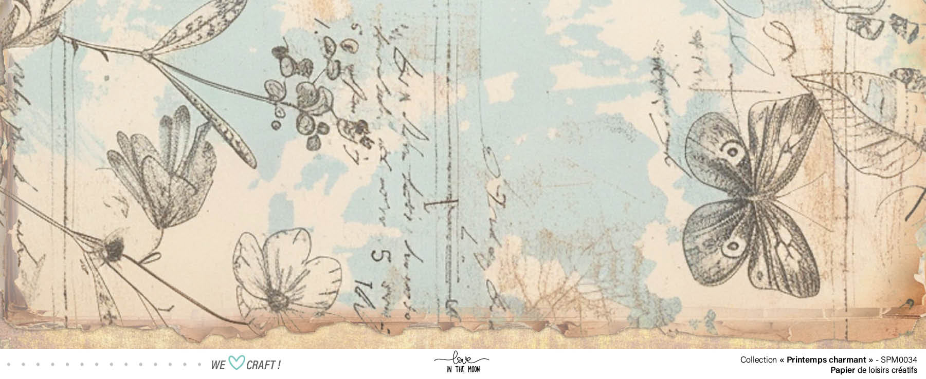 Set 12 Papiers Scrapbooking - Printemps Charmant - 6 papiers 30,5x31,5 cm + 6 papiers 12x30,5cm