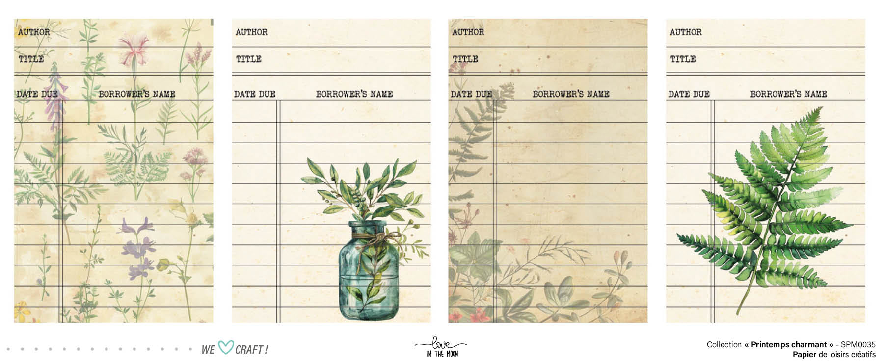 Set 12 Papiers Scrapbooking - Printemps Charmant - 6 papiers 30,5x31,5 cm + 6 papiers 12x30,5cm