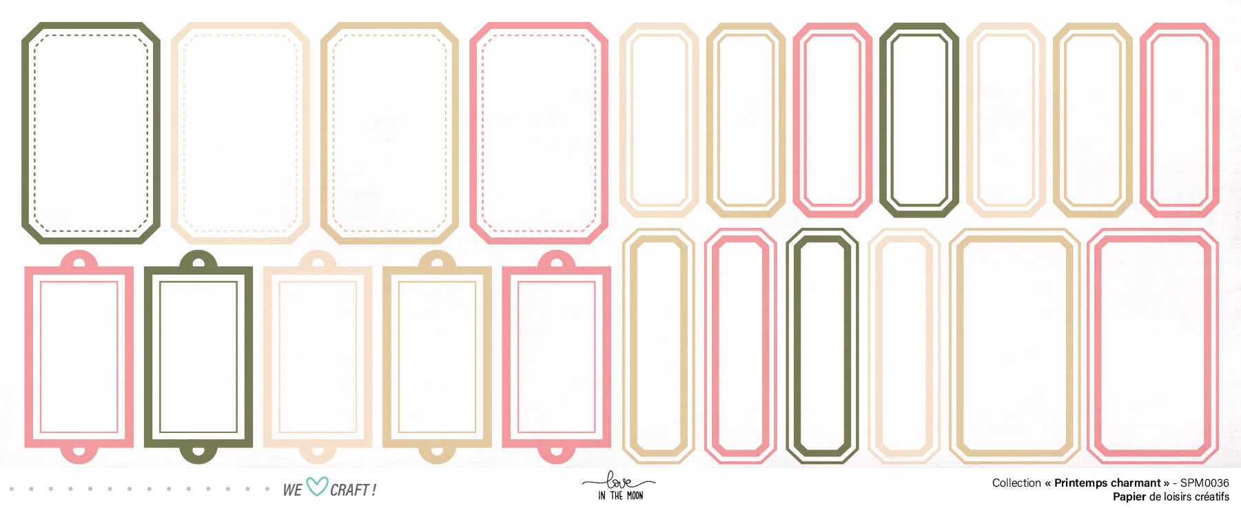 Set 12 Papiers Scrapbooking - Printemps Charmant - 6 papiers 30,5x31,5 cm + 6 papiers 12x30,5cm