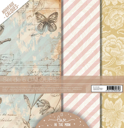 Set de 6 Calques Scrapbooking - Printemps charmant - Love in the Moon