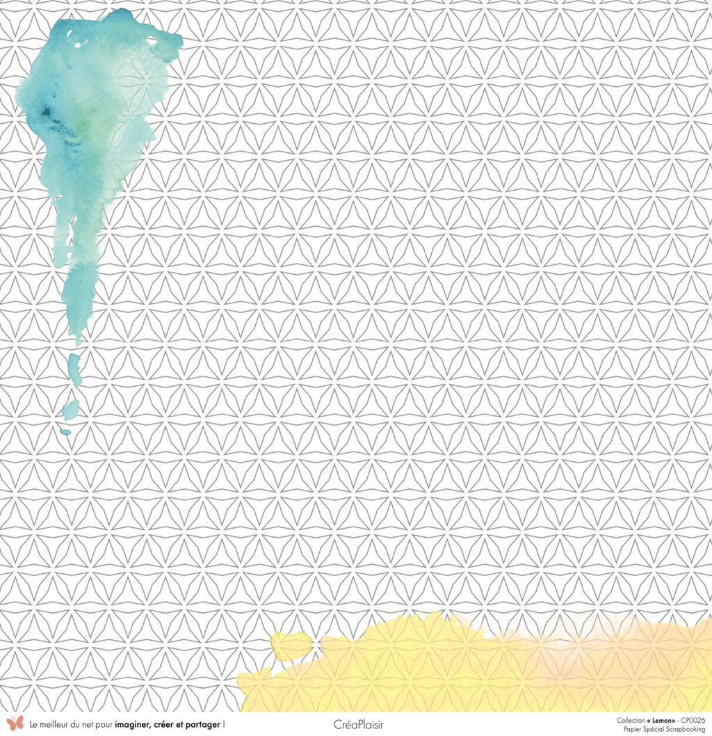 Set papiers Lemon - 6 papiers 30,5x31,5 cm + 6 papiers 12x30,5cm