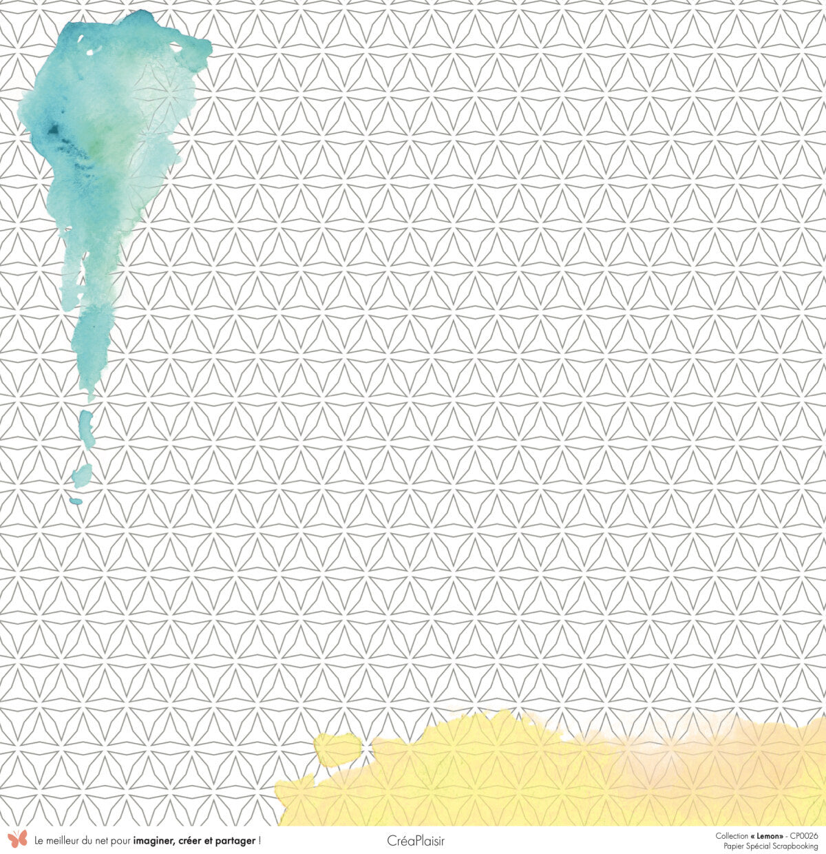 Set papiers Lemon - 6 papiers 30,5x31,5 cm + 6 papiers 12x30,5cm