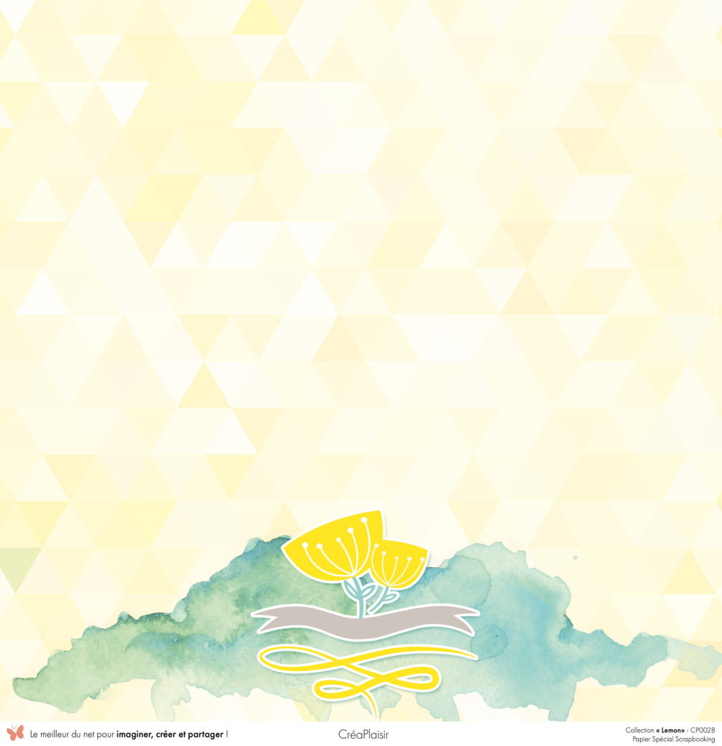 Set papiers Lemon - 6 papiers 30,5x31,5 cm + 6 papiers 12x30,5cm