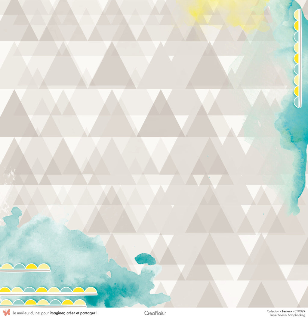 Set papiers Lemon - 6 papiers 30,5x31,5 cm + 6 papiers 12x30,5cm