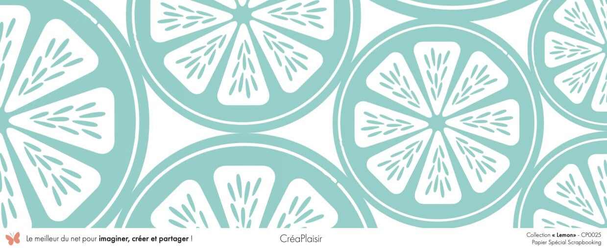 Set papiers Lemon - 6 papiers 30,5x31,5 cm + 6 papiers 12x30,5cm