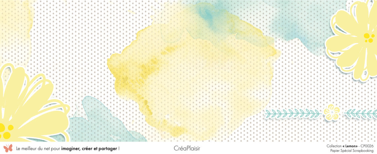 Set papiers Lemon - 6 papiers 30,5x31,5 cm + 6 papiers 12x30,5cm