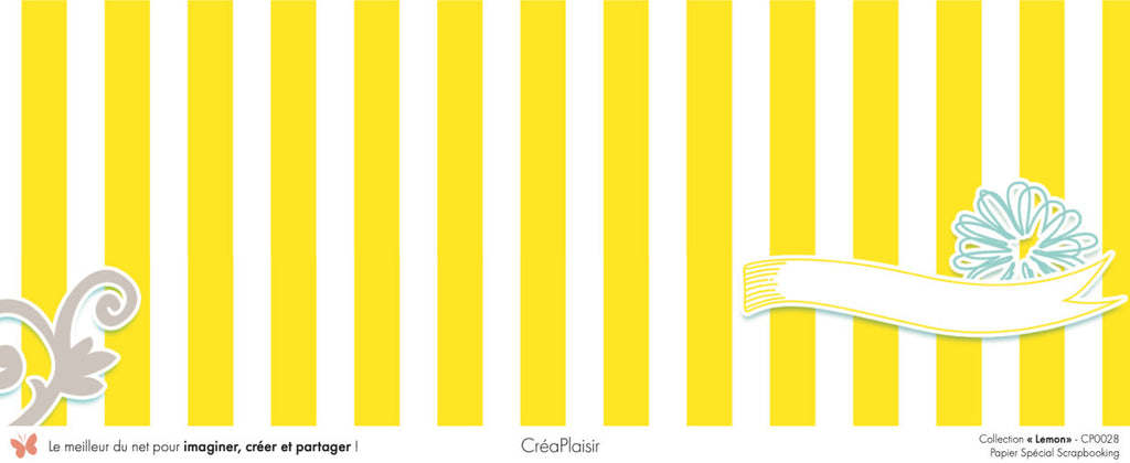 Set papiers Lemon - 6 papiers 30,5x31,5 cm + 6 papiers 12x30,5cm