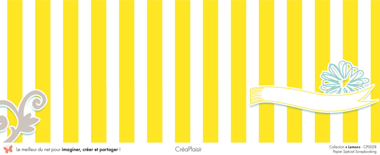 Set papiers Lemon - 6 papiers 30,5x31,5 cm + 6 papiers 12x30,5cm