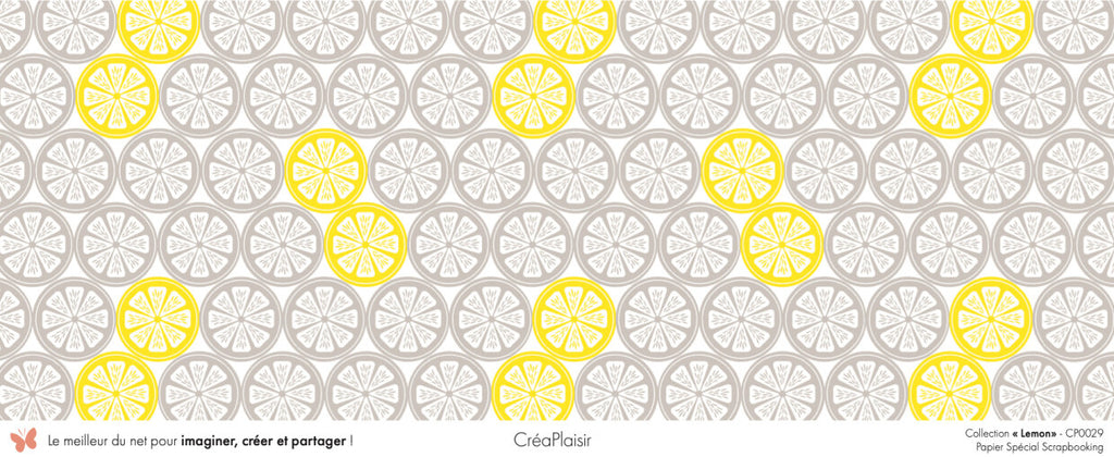 Set papiers Lemon - 6 papiers 30,5x31,5 cm + 6 papiers 12x30,5cm