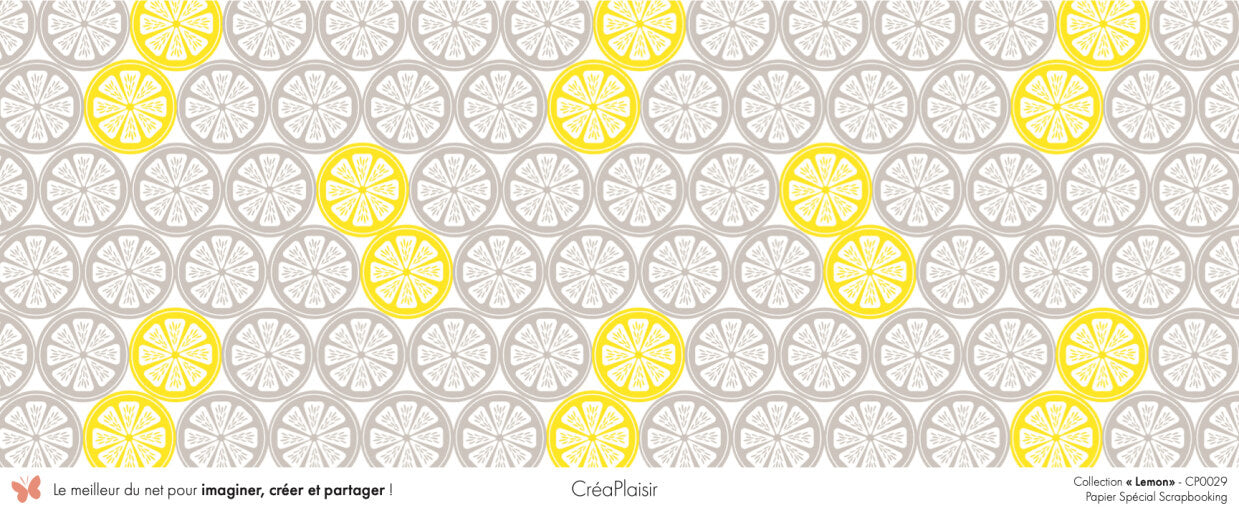 Set papiers Lemon - 6 papiers 30,5x31,5 cm + 6 papiers 12x30,5cm