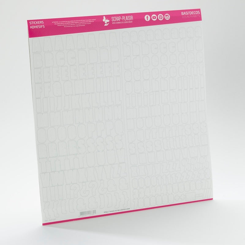 Stickers Basi'Decos Les Alphabets Blanc