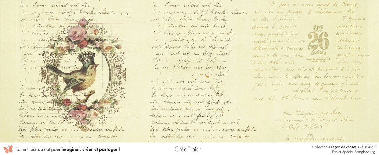 Set papiers Leçon de choses - 6 papiers 30,5x31,5 cm + 6 papiers 12x30,5cm